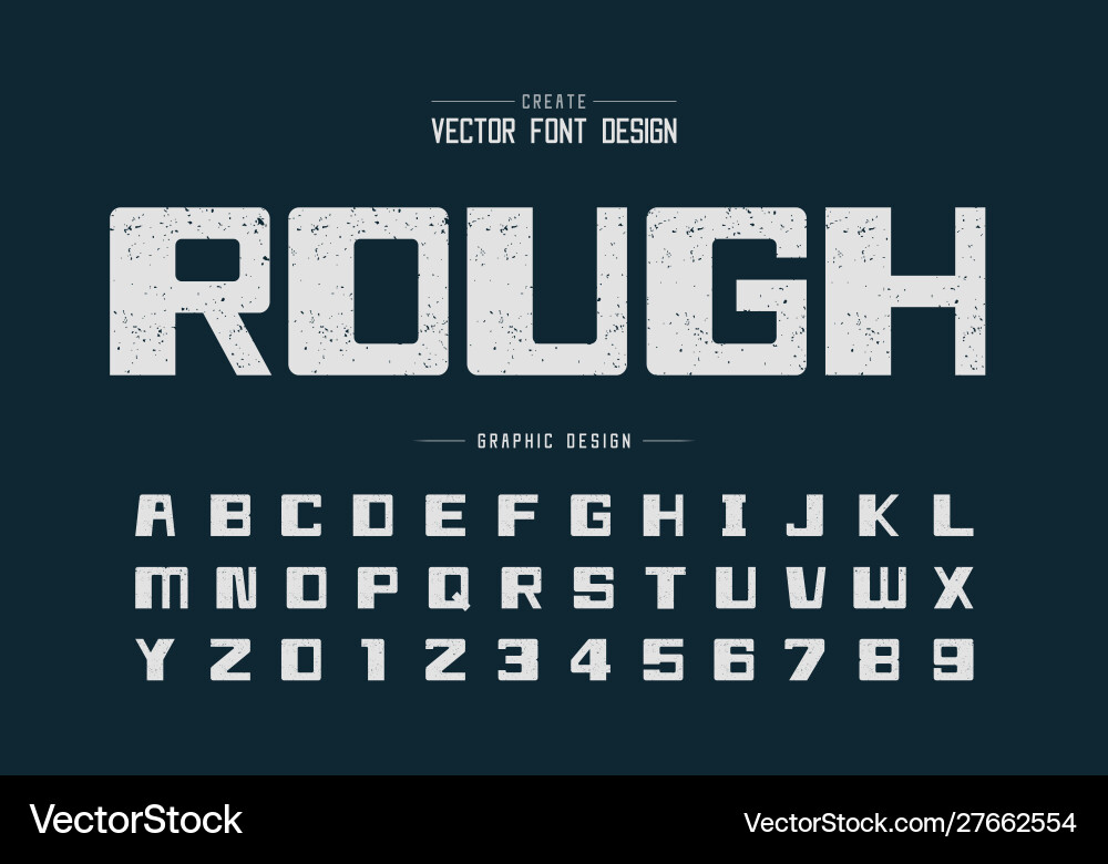 Grunge Alphabet Textures Rough Style Vector Image