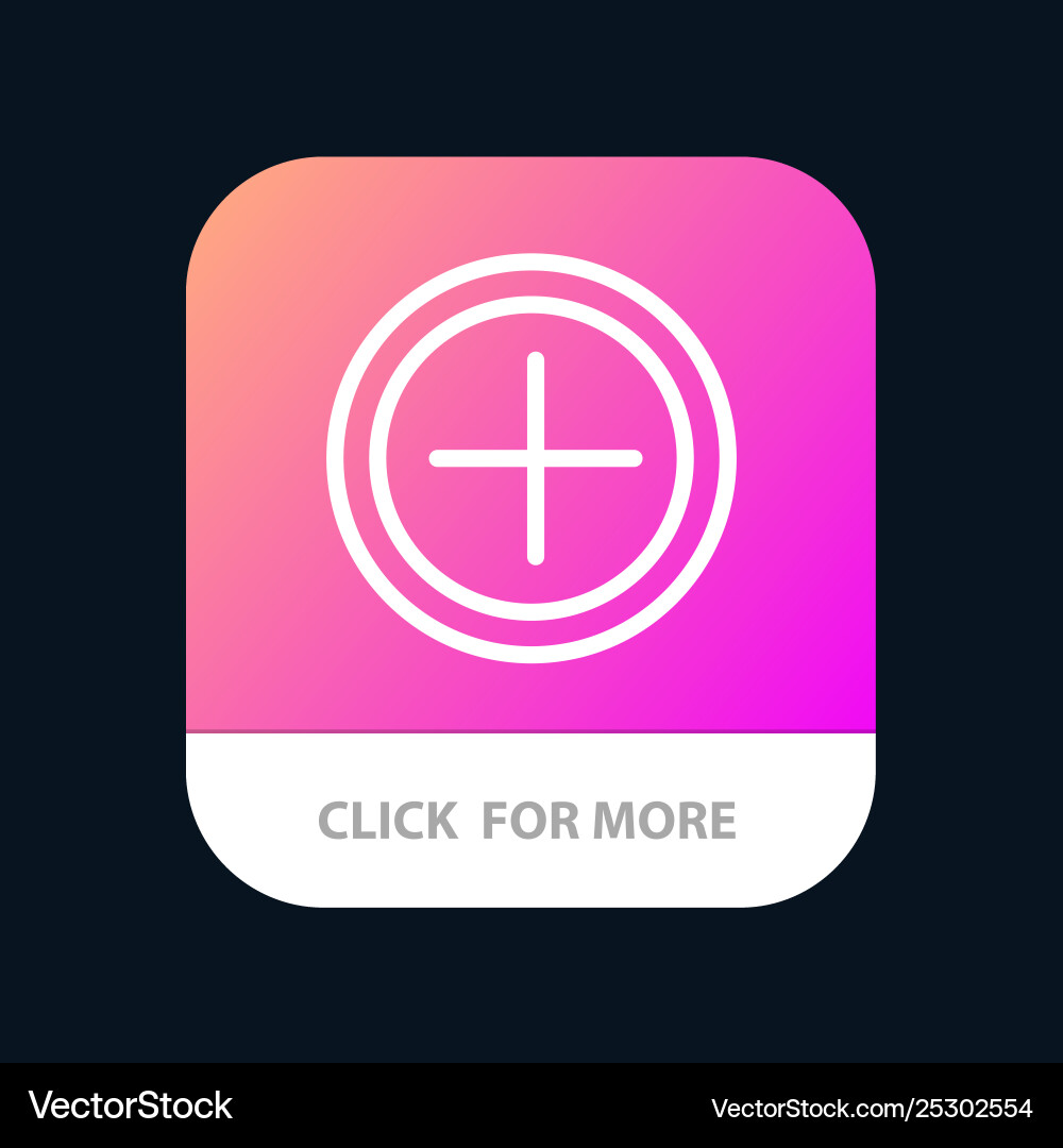 Interface plus user mobile app button android Interface plus user mobile app button android vector image