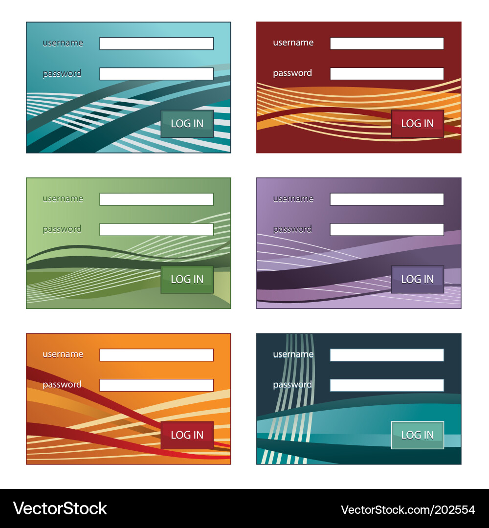 Login Boxes - Colorful Pattern Vector Image