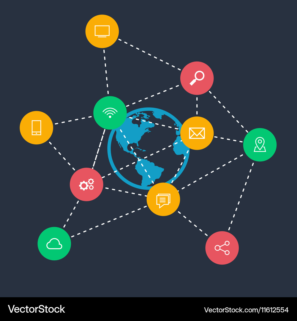 Modern Network Connection Icon vector image