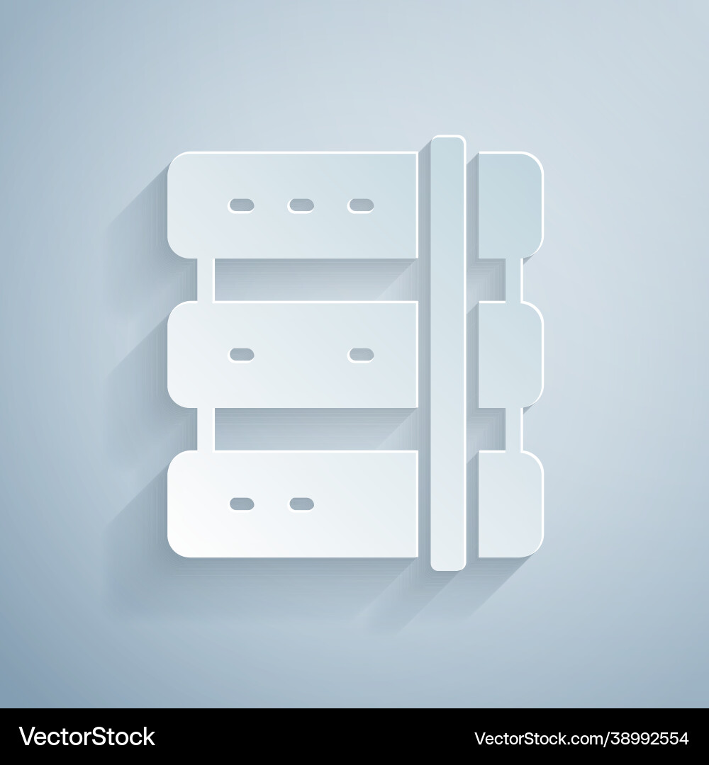 Paper cut server data web hosting icon isolated Paper cut server data web hosting icon isolated vector image