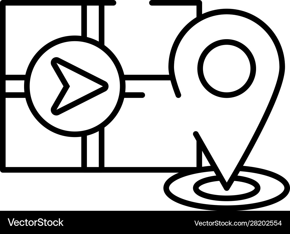 Paper map guide with pins location icon vector image