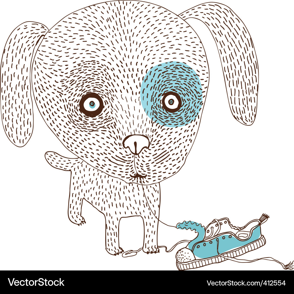 Playful Mischief Dog vector image