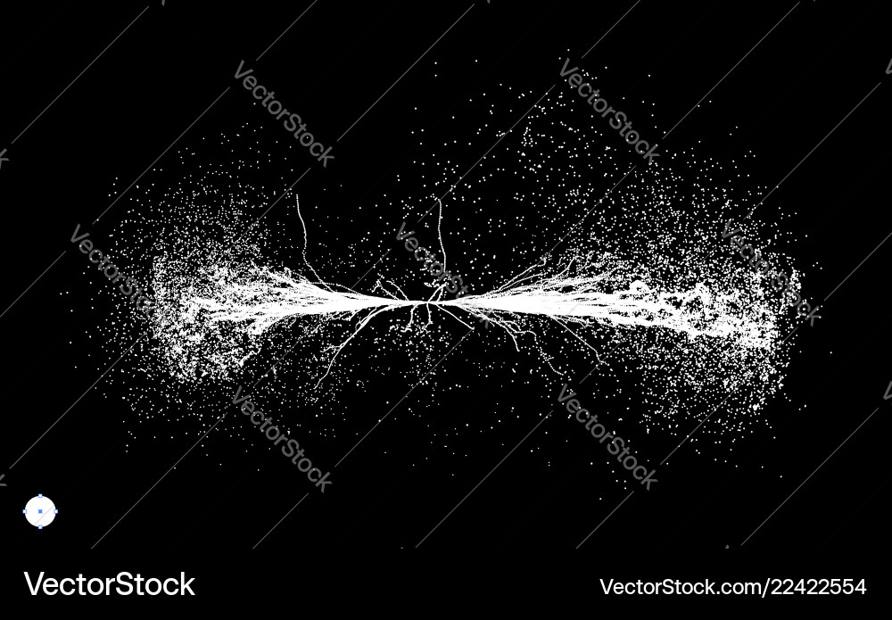 Point explode array with dynamic emitted particles Point explode array with dynamic emitted particles vector image