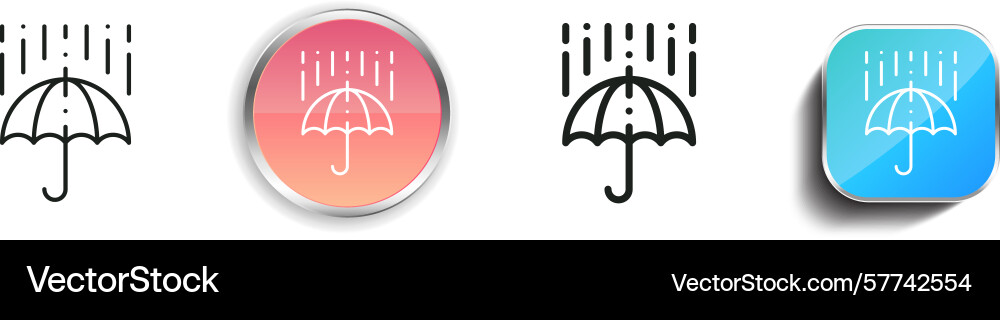Rain icon thin linear regular and button style vector image