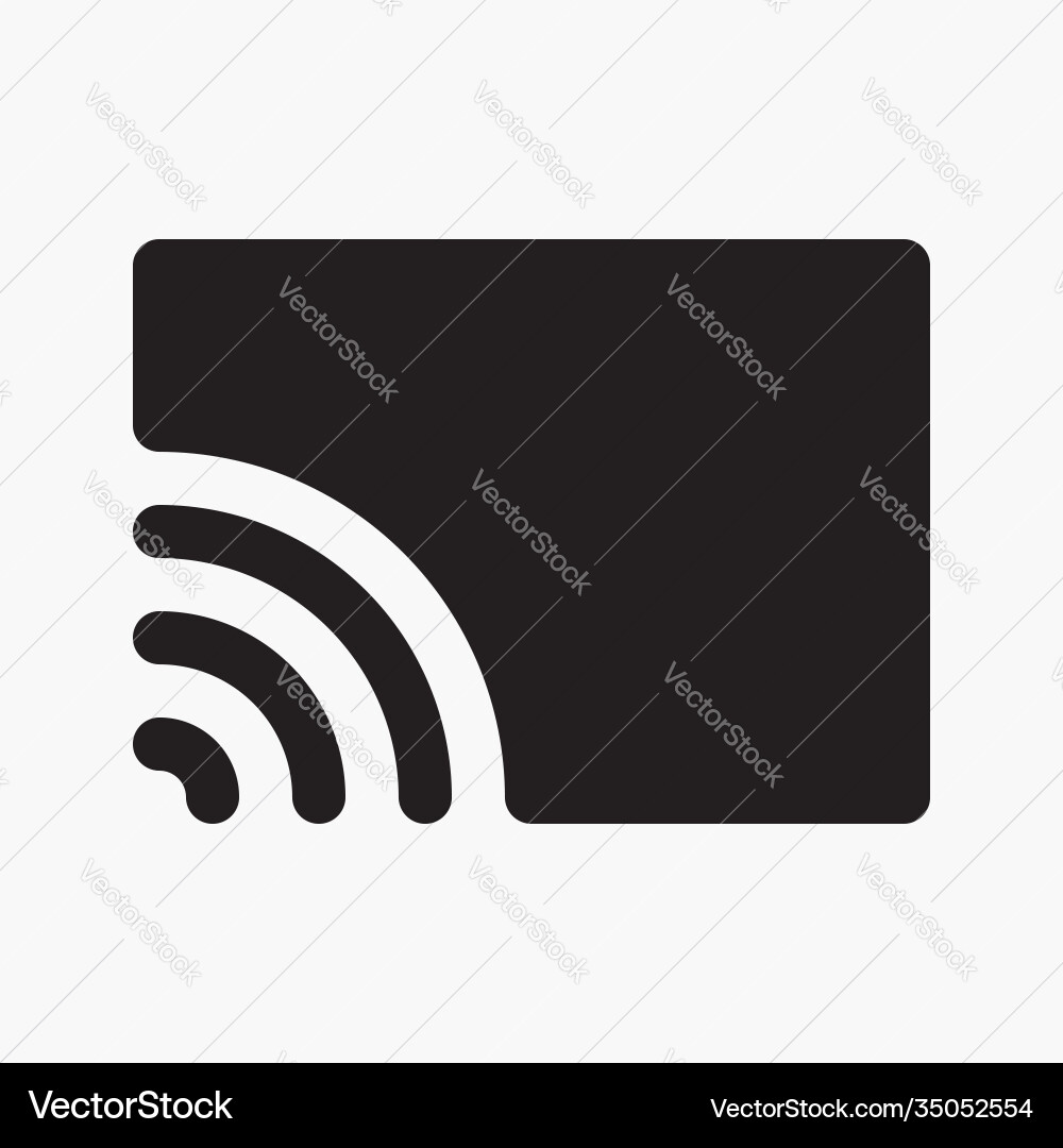 Rectangle with wireless signal Rectangle with wireless signal vector image