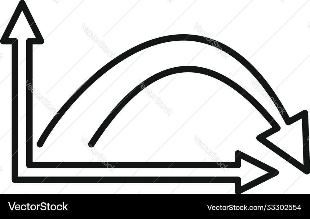 Regression arrow icon outline style vector image