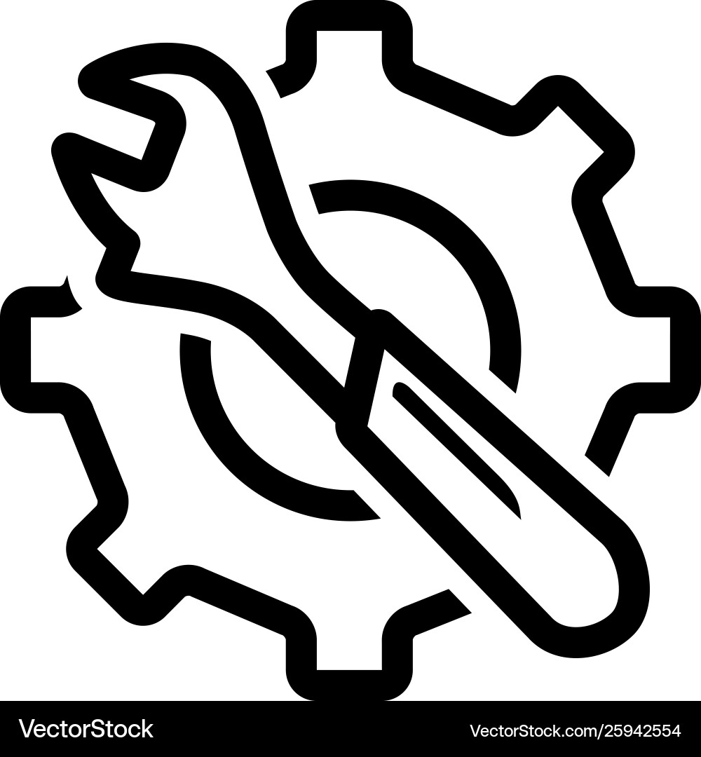 Service tools line icon in flat style for app ui Vector Image