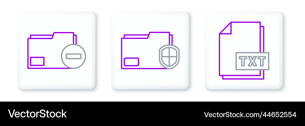 Set line txt file document folder Set line txt file document folder vector image