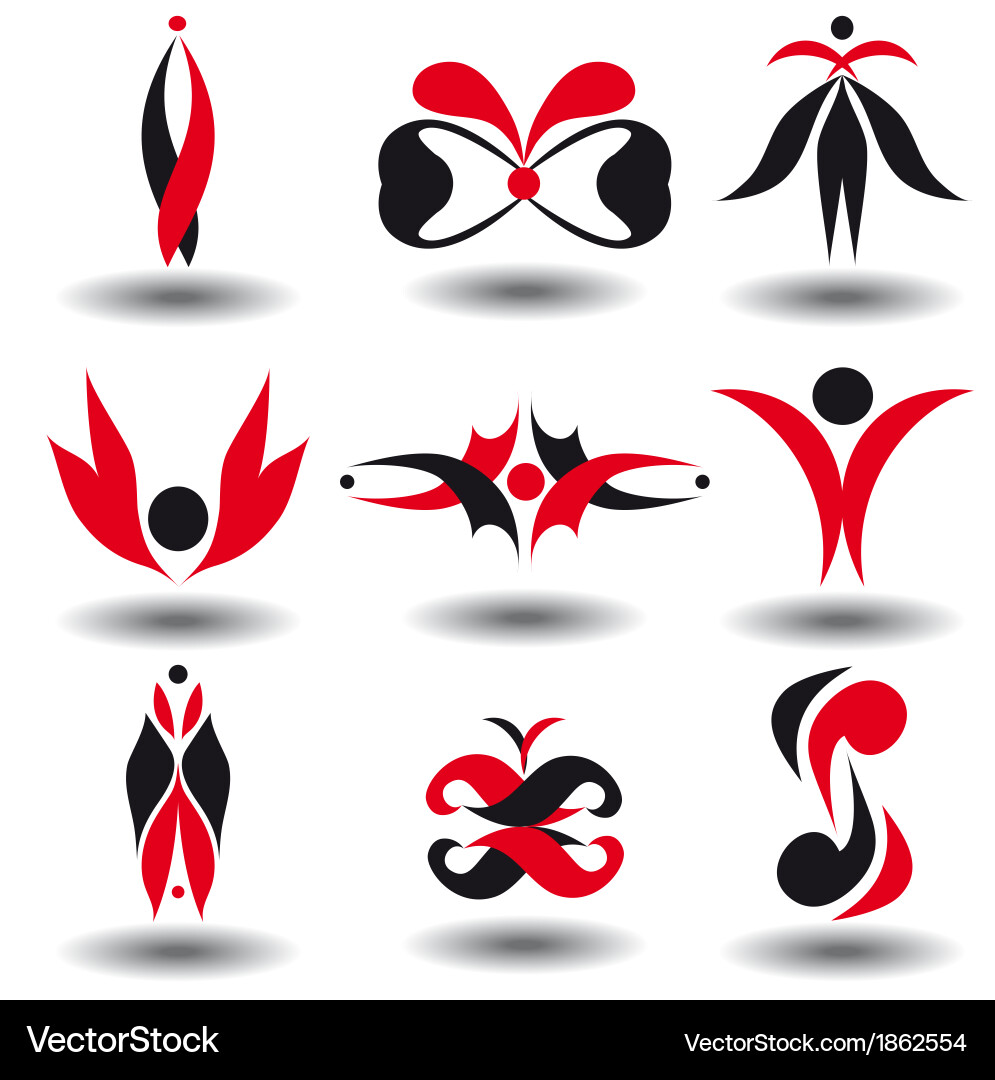 Set of abstract design element vector image