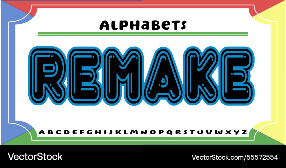 Text effects with editable colors and abstract Vector Image