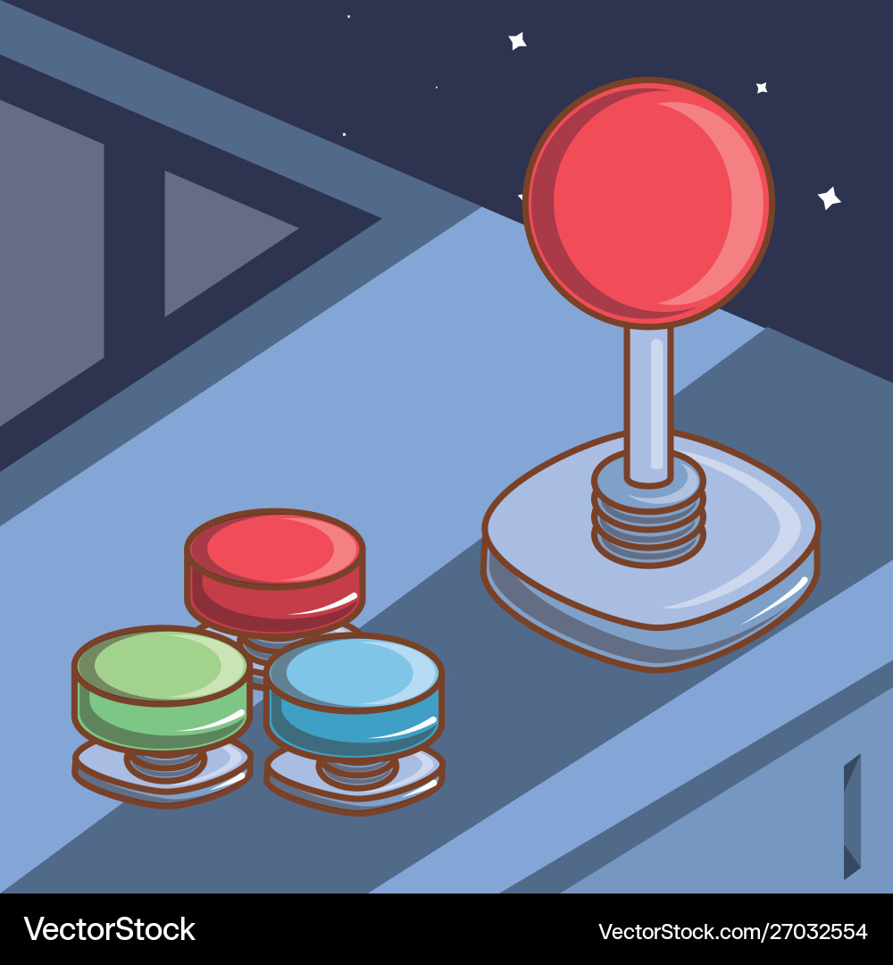 Video game control set buttons and joystick Vector Image