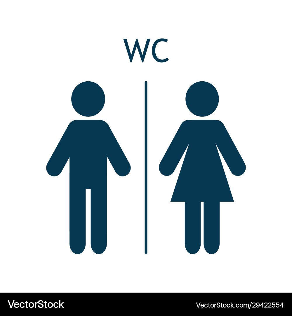 WC Sign Icon - Toilet Symbol – Royalty-Free Vector | VectorStock, image size:1000x1080