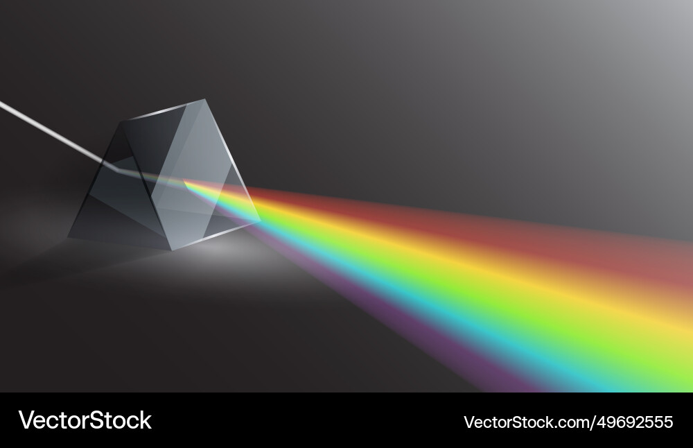 3d Licht durch ein dreieckiges Prisma Vektorbild