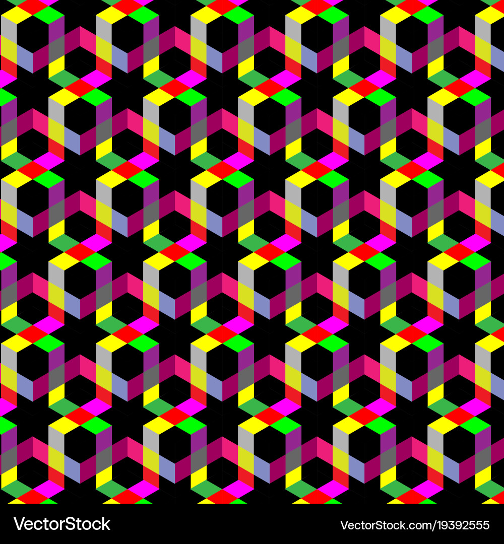 Abstract cube pattern colorful design geometric Vector Image