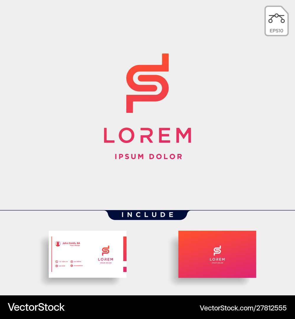 Buchstaben sp dp s p Logo Design einfach Buchstaben sp dp s p Logo Design einfach vektorbild