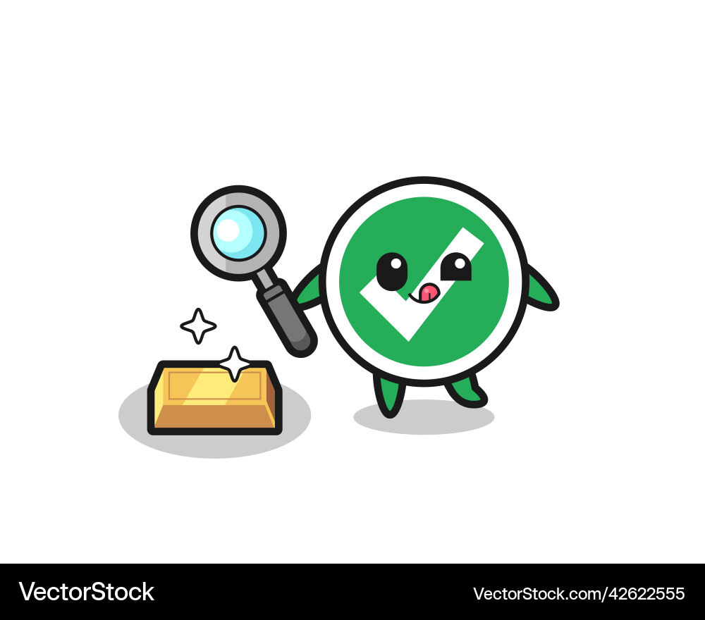 Check mark character is checking the authenticity Vector Image