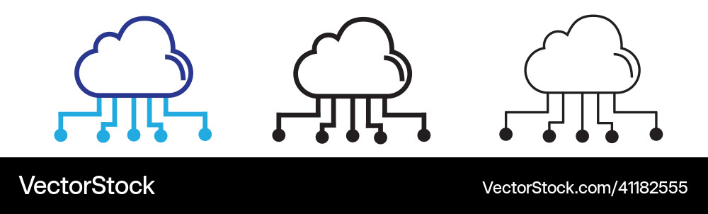 Cloud computing icon in different style Cloud computing icon in different style vector image
