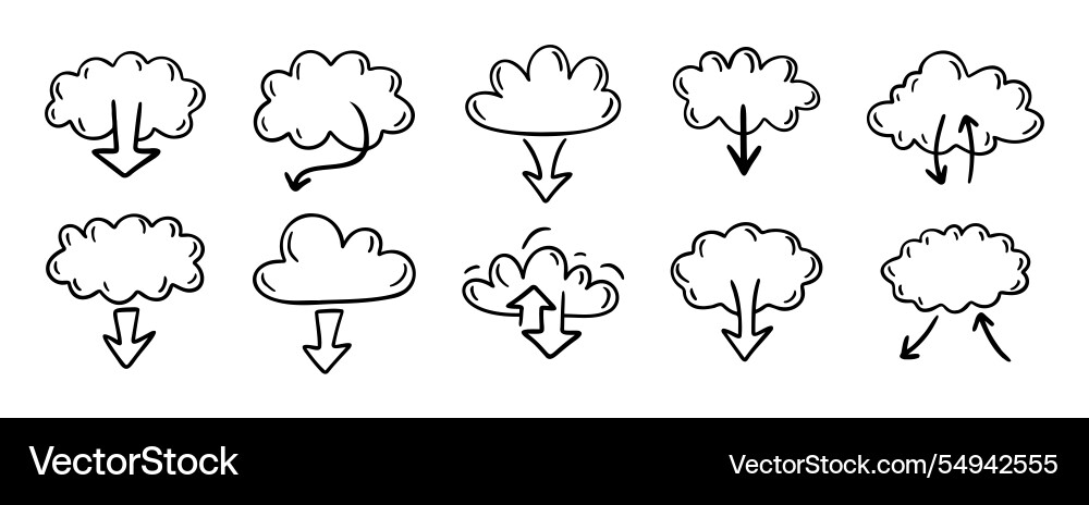Data server cloud with arrow for internet database Data server cloud with arrow for internet database vector image
