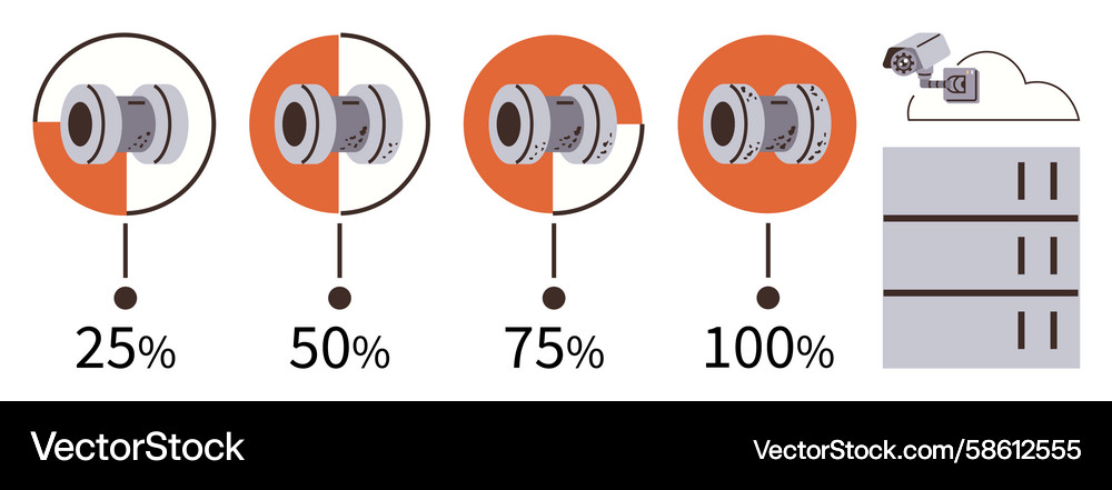 Data Storage Utilization & Encryption Vector Image
