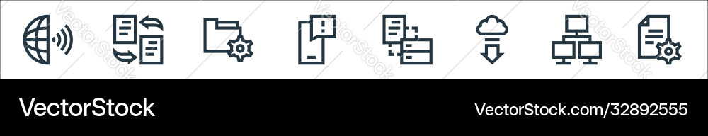 Development line icons linear set quality Vector Image