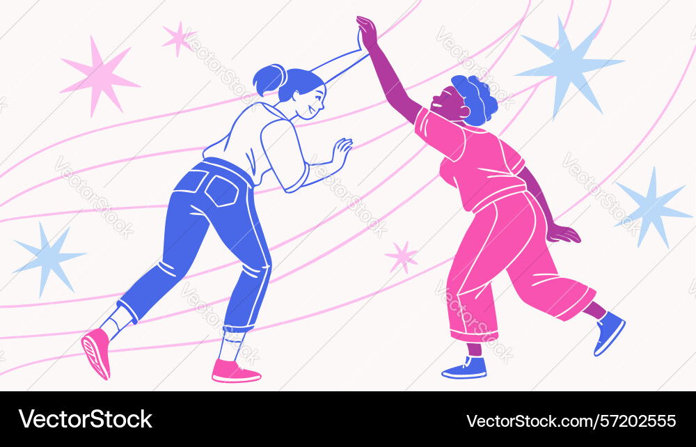 Dynamic figures with energetic abstract lines Vector Image