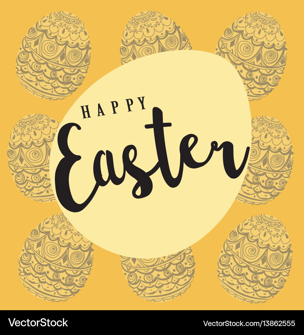 Easter pattern background with eggs Vector Image