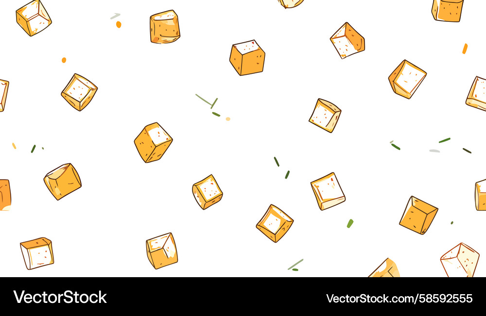Floating Tofu Cubes Pattern Vector Image