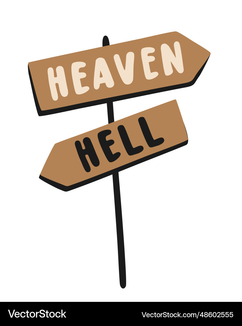Heaven and hell pointer with arrows isolated vector image