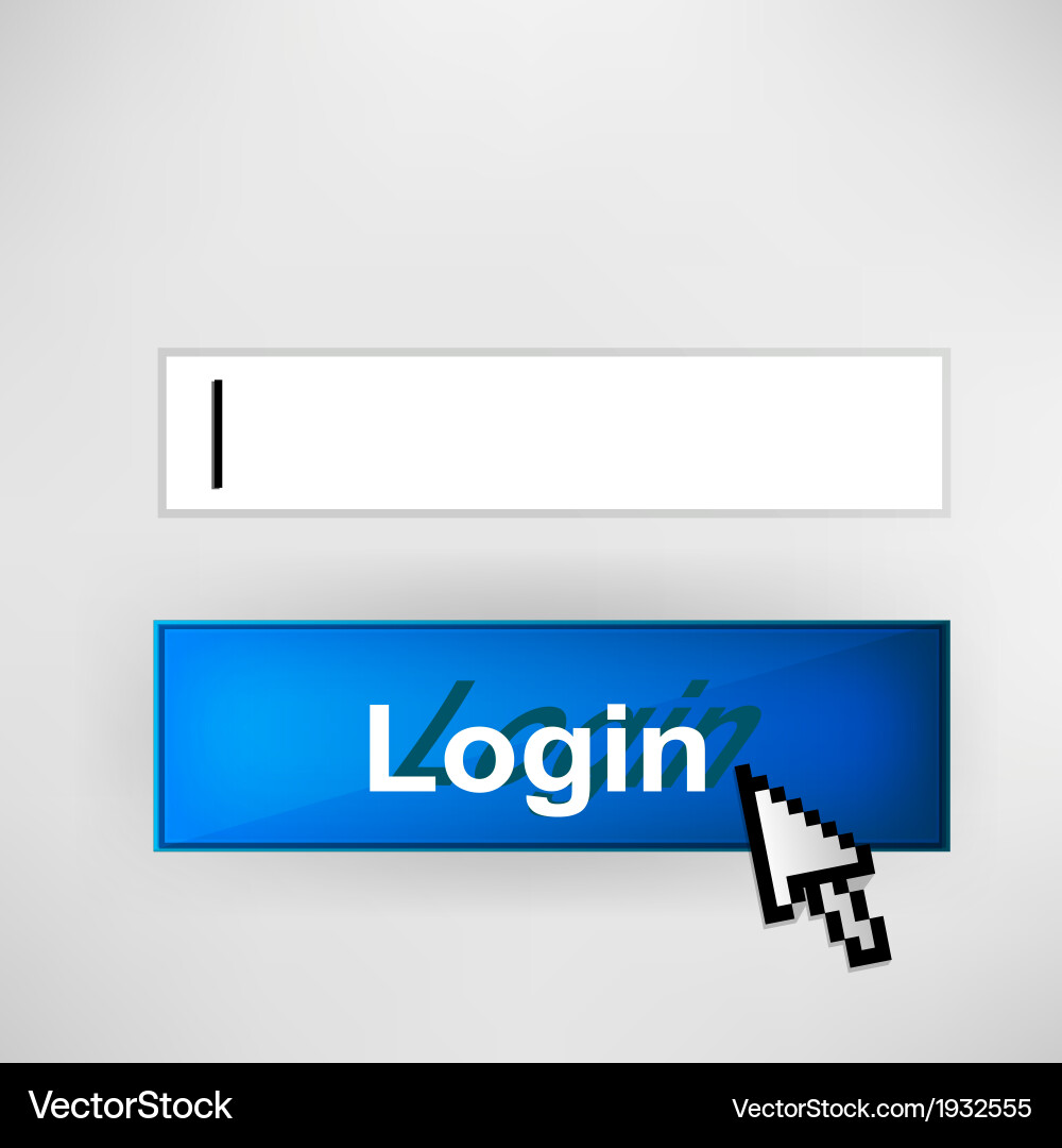 Login button - with abstract cursor vector image