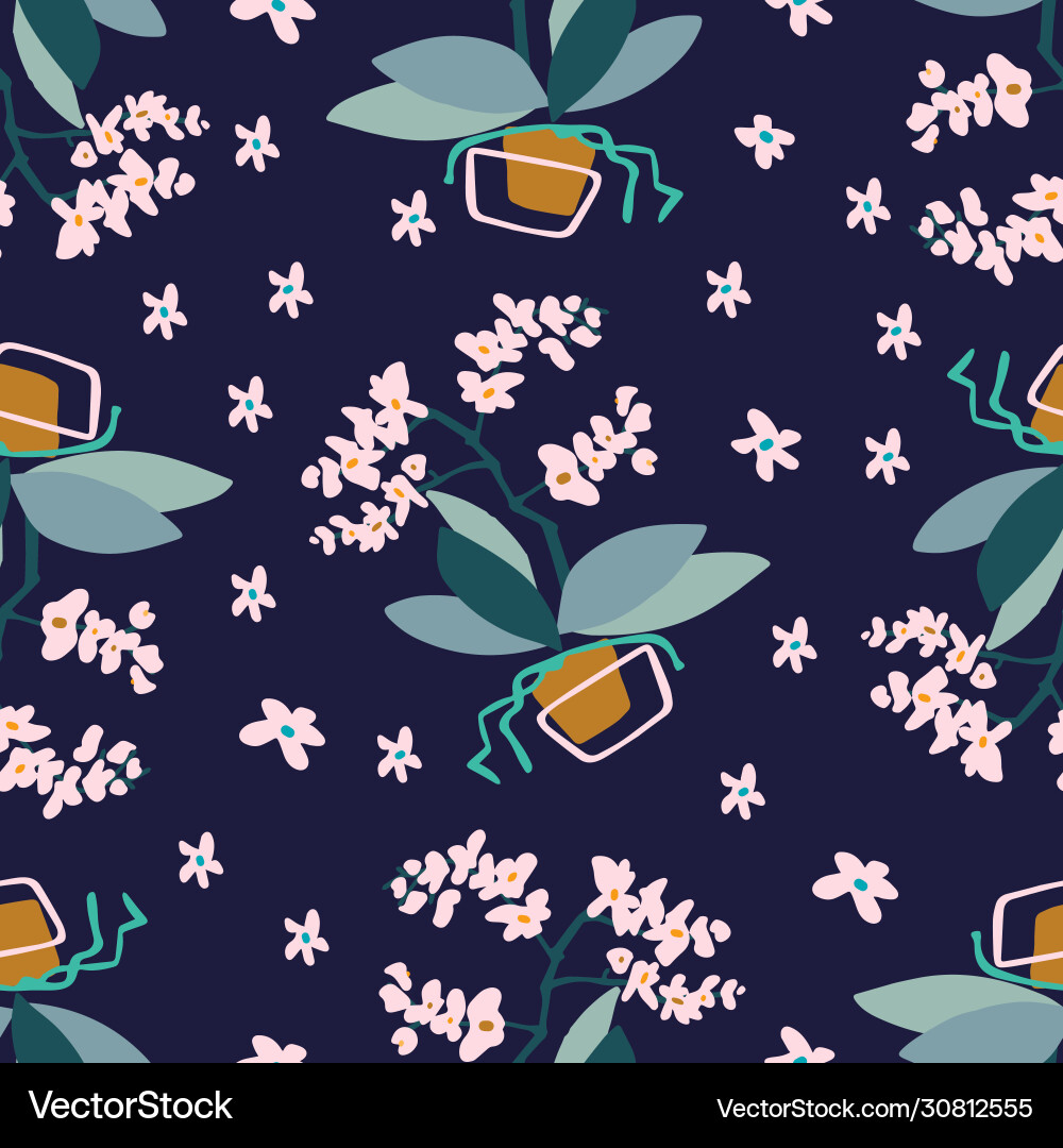 Modern seamless botanical colourful pattern Modern seamless botanical colourful pattern vector image