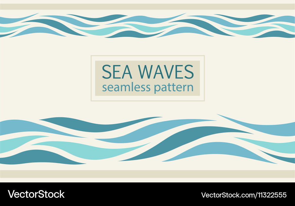 Seamless patterns with stylized sea waves Vector Image