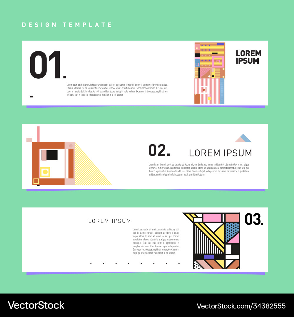 Set abstract banner web design template retro Set abstract banner web design template retro vector image