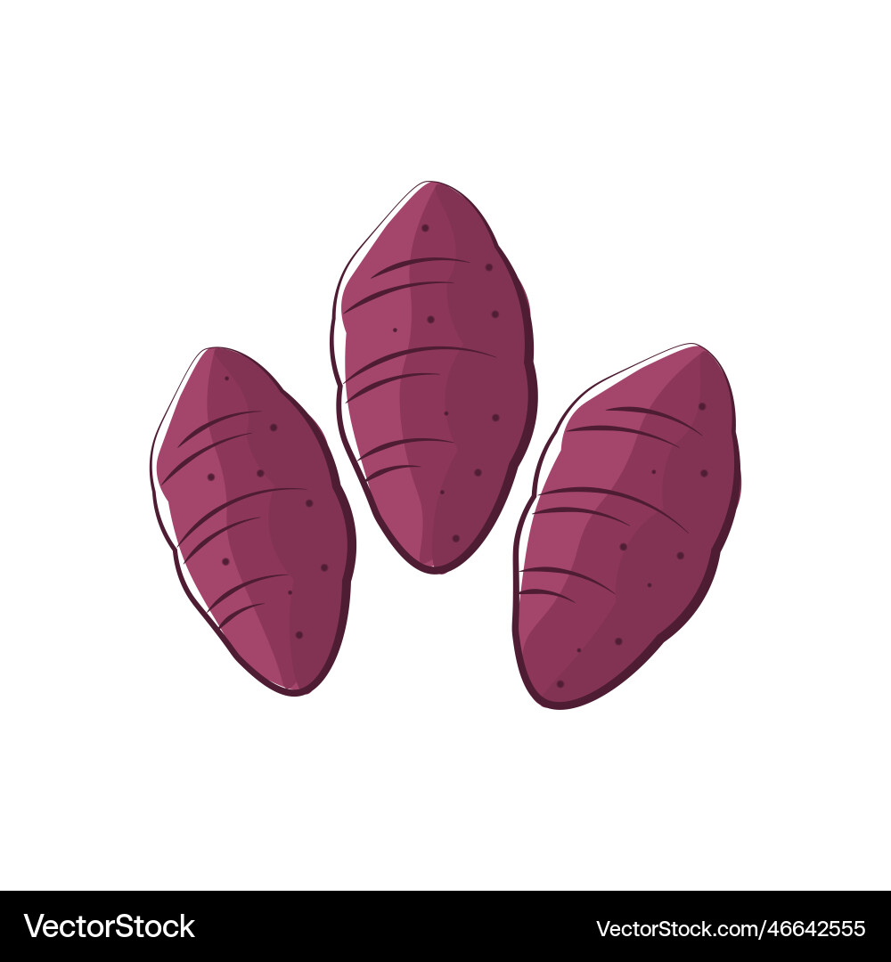 Taro purple sweet potato simple cartoon Taro purple sweet potato simple cartoon vector image