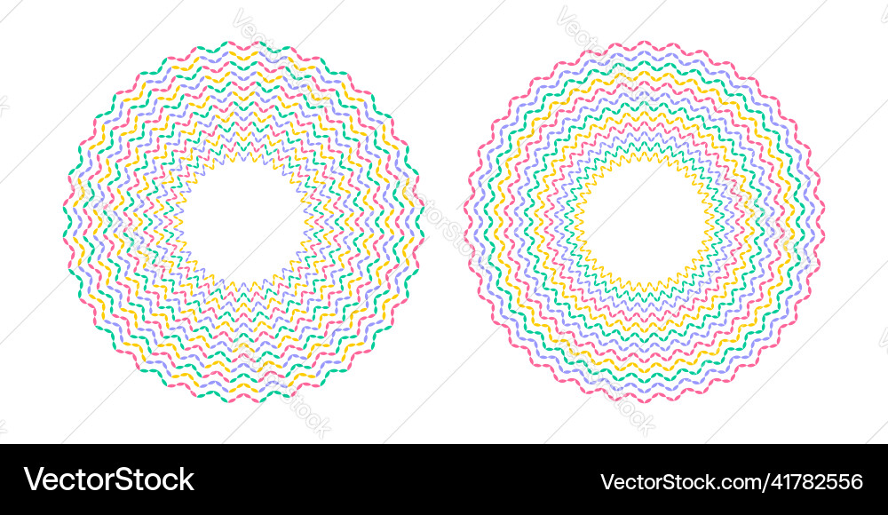 Abstract Colorful Circle Patterns Vector Image