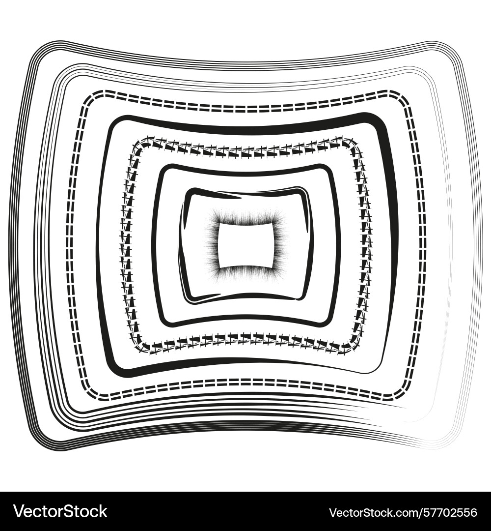 Abstract distorted rectangles concentric outline Abstract distorted rectangles concentric outline vector image