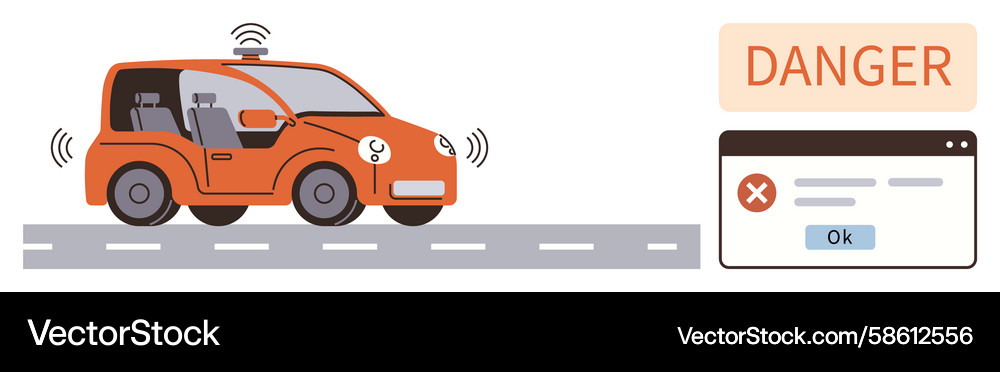 Autonomous Vehicle System Error Vector Image