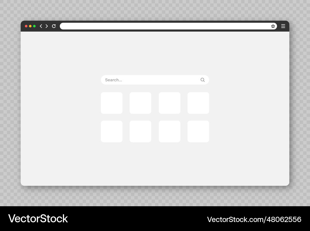 Blank web browser window with tab toolbar Blank web browser window with tab toolbar vector image