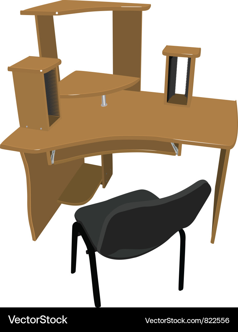 Chair and table for your computer Vector Image