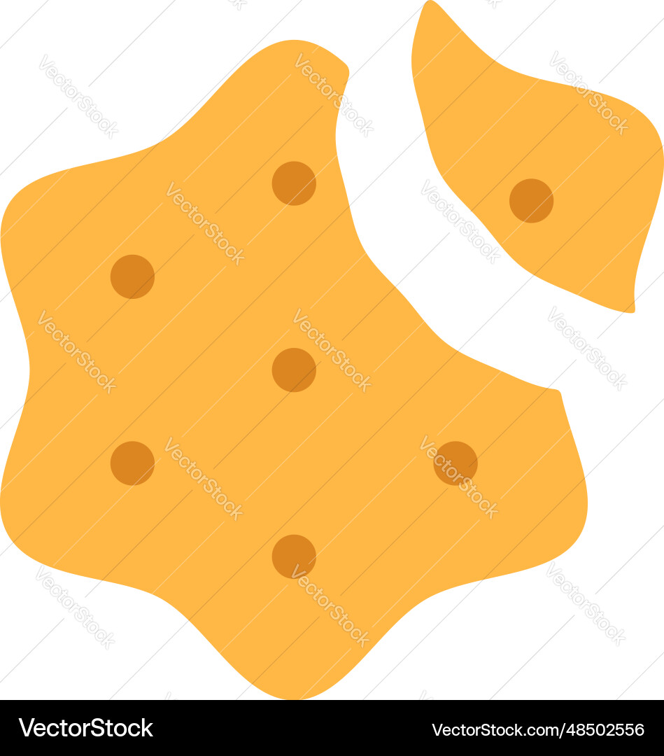 Crispy cheese cracker with missing bite Crispy cheese cracker with missing bite Vector Image