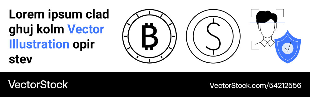 Cryptocurrency symbols user authentication Cryptocurrency symbols user authentication vector image
