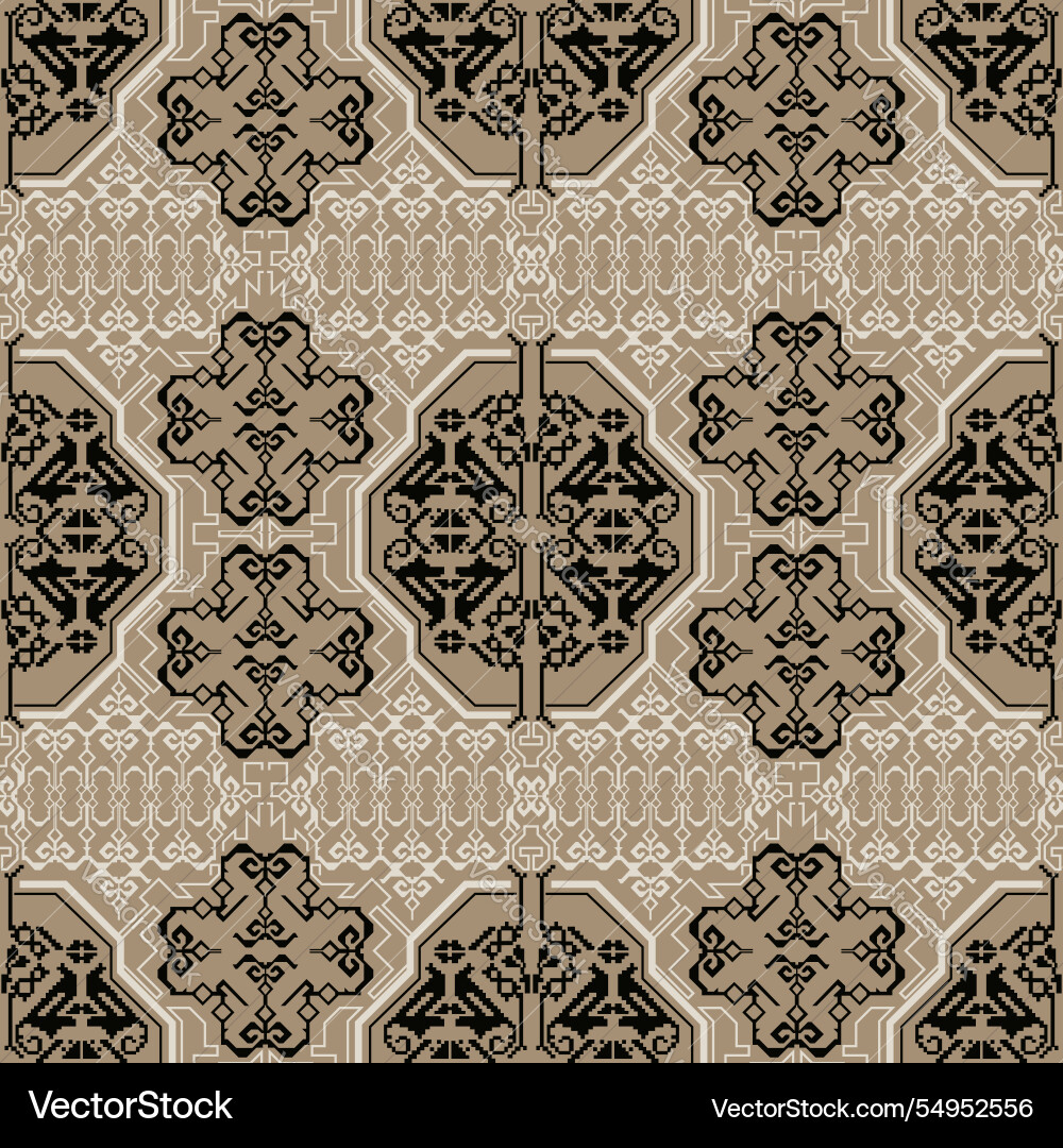Geometric damask pattern with grunge texture Geometric damask pattern with grunge texture vector image