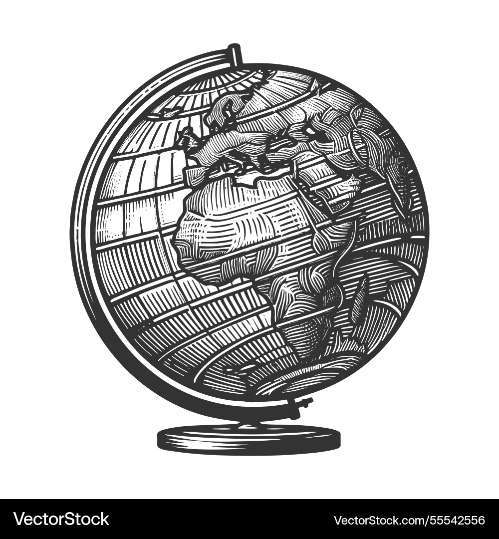 Globe showing world map vector image