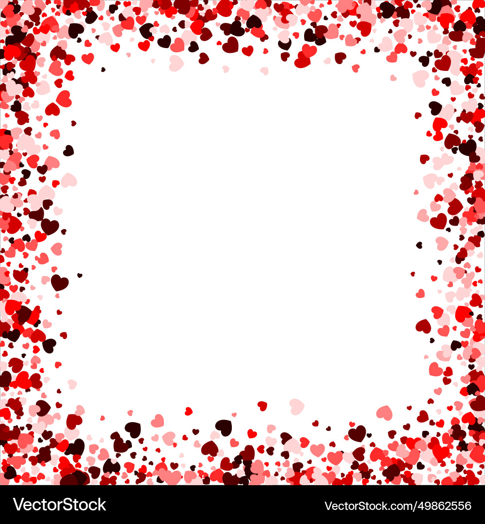 Red heart square frame with space for text Red heart square frame with space for text vector image