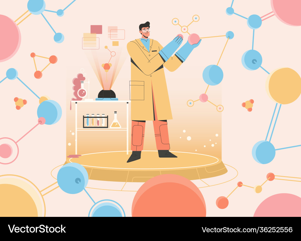 Scientist doing science experiment in laboratory Scientist doing science experiment in laboratory vector image