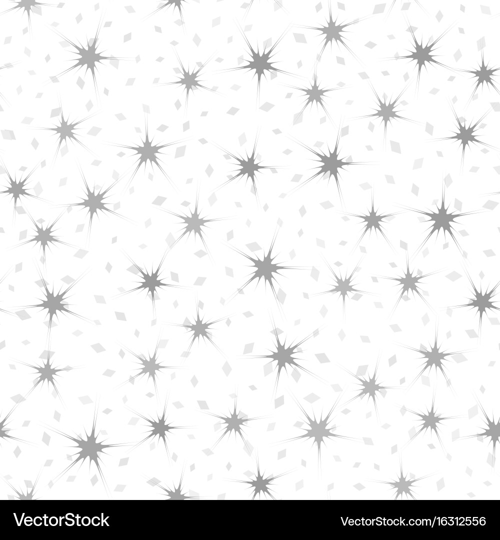 Seamless pattern with gray neuron-like stars vector image