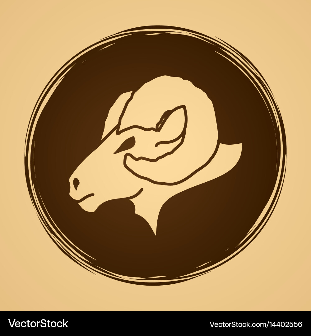 Sheep Head with Horns Vector Image