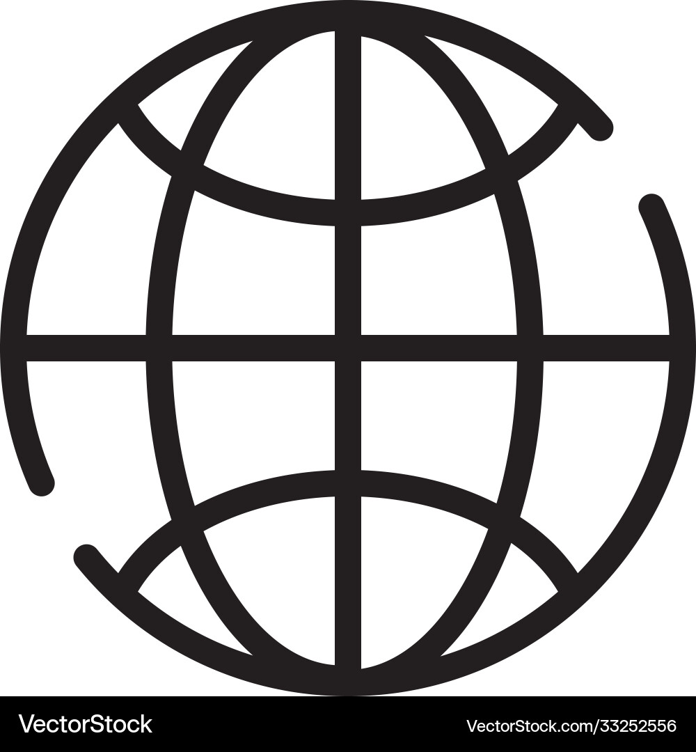 Sphere planet browser line style icon vector image