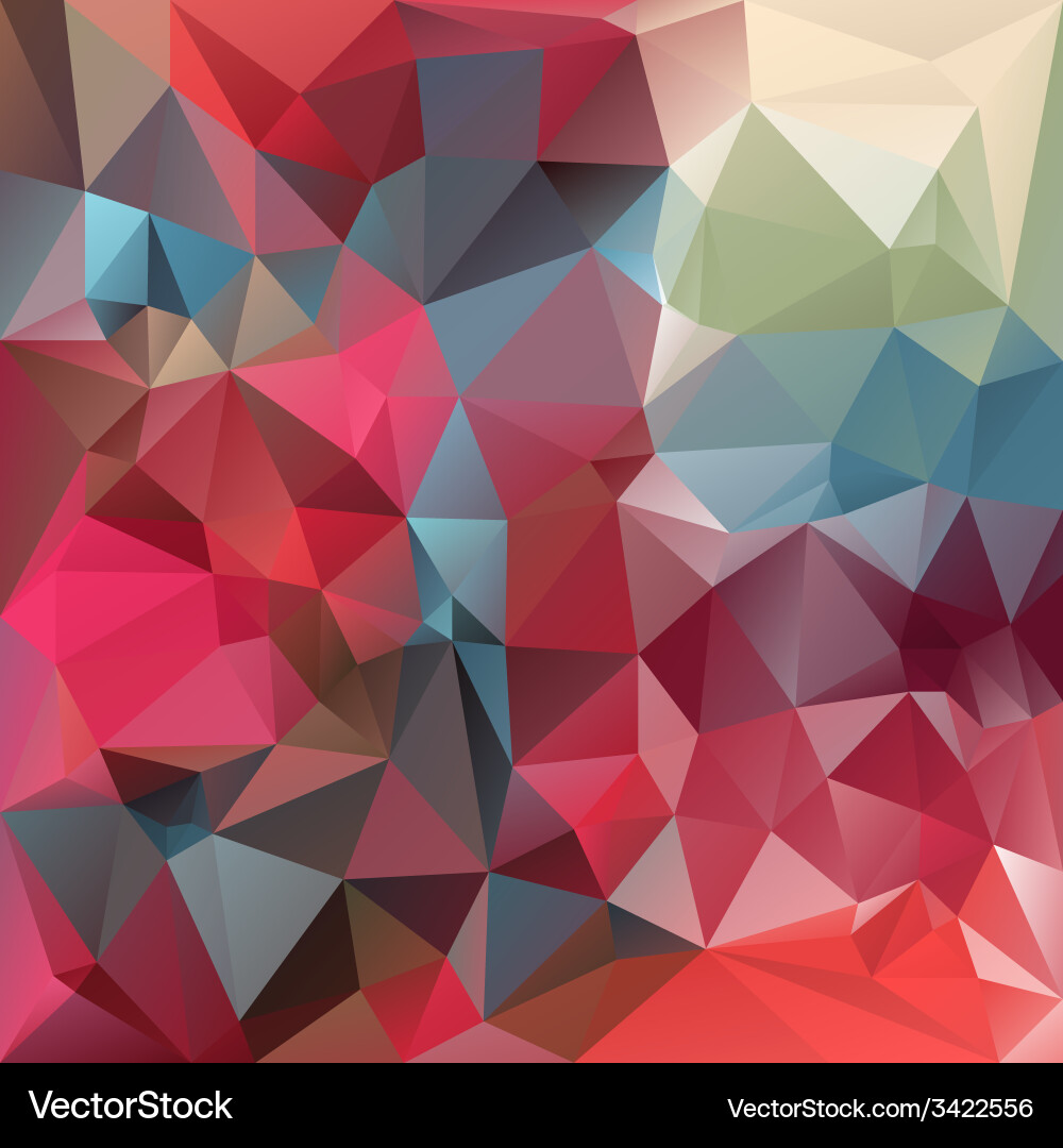 Strawberry red polygonal triangular pattern vector image