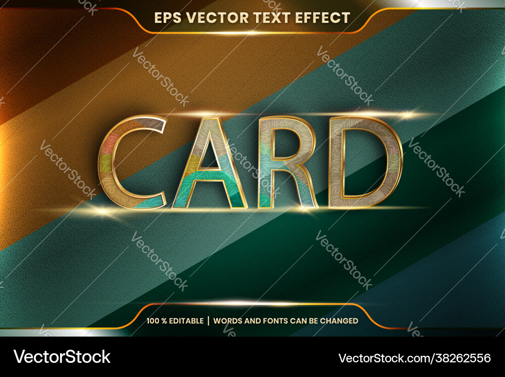Text effect in 3d card words font styles theme Text effect in 3d card words font styles theme Vector Image